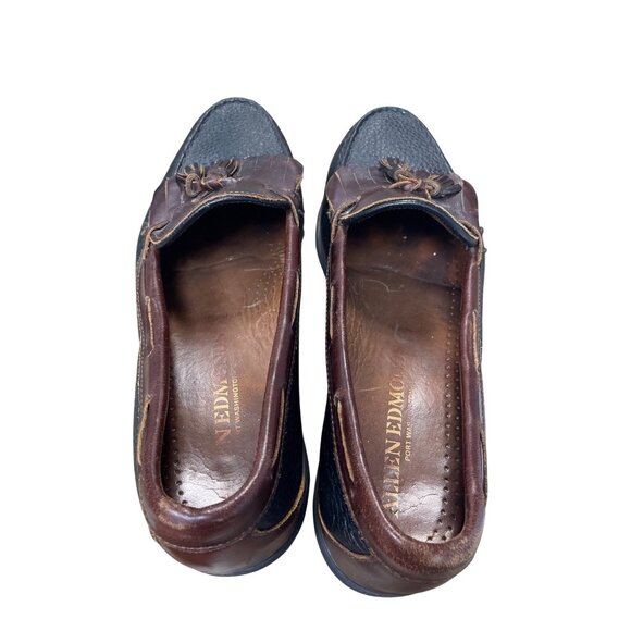 Allen Edmonds mens brown leather tassled slip loafers sz 10.5D SKU 9604